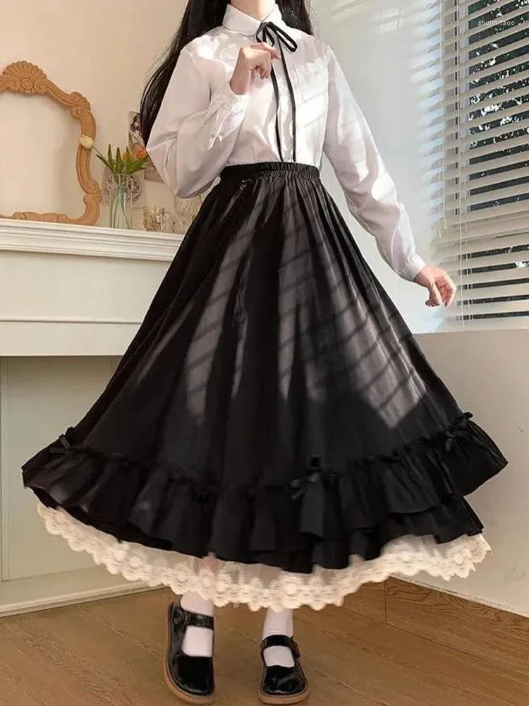 スカート girly lace frill long skirt (white) Amazon.com: Verdusa Women's Lace Long Skirts High Waist