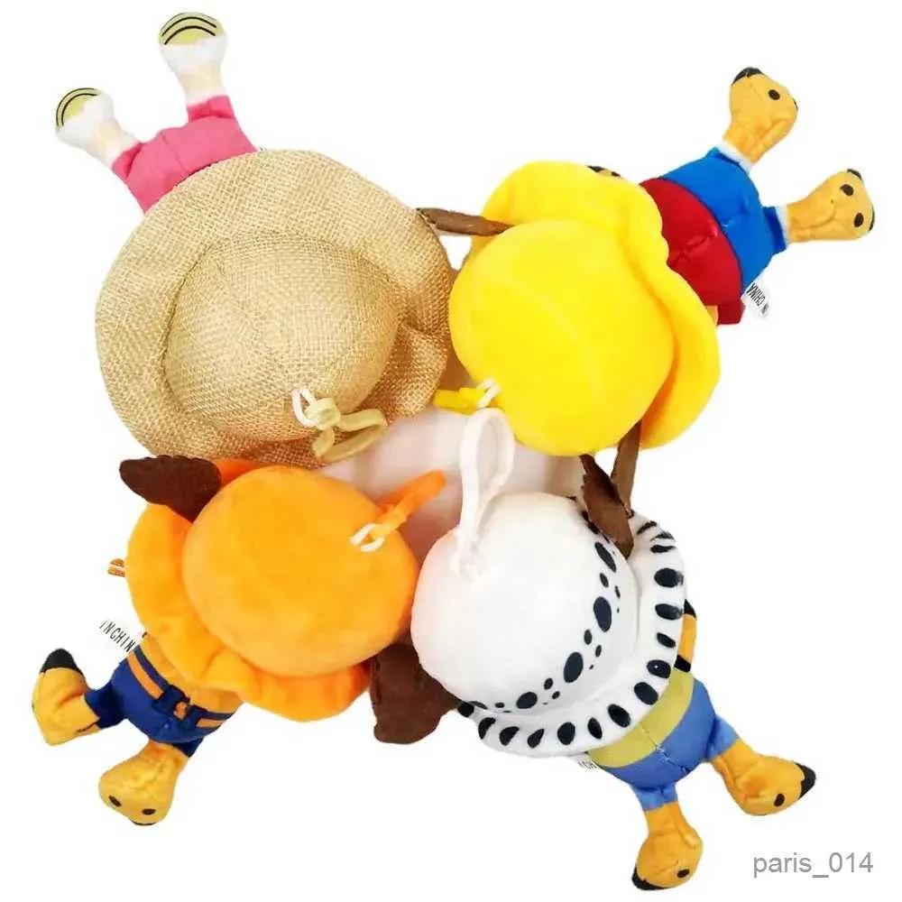 Stuffed Plush Animals 15cm Japanese Anime One Piece Plush Toy Cartoon Figures Luffy Stuffed Plushies 4 Pcs Mini Pendant Dolls for Kids Birthday Gifts