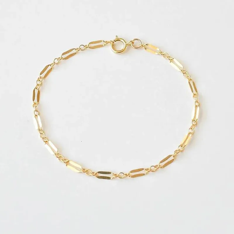 Pulsera De Cadena Llena De Oro |Joyas Hechas A Mano |Brazalete De