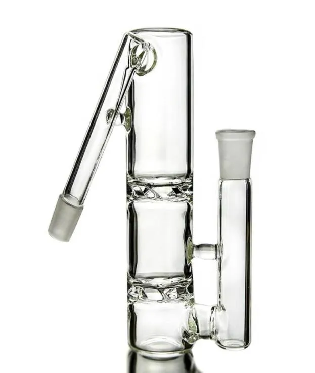 Clear Double Cyclone Glass Ash Catcher 45 grader 14mm 18mm Ashcatcher Dis Perc Ash Catchers Smoking Bong Accessories Dab Tools239i4999652