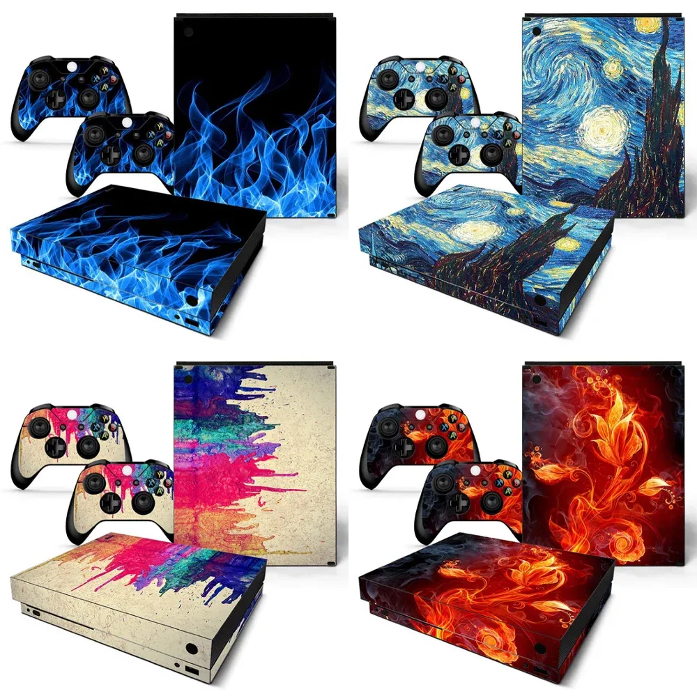 Stickers Cool design For XB OX ONE X console sticker 2 controllers sticker for X BOX ONE X vinyl sticker for x box one X skin sticker