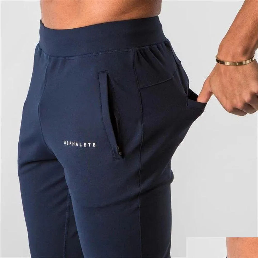 Мужские брюки стиль альфалет -бренд бренд бренд Jogger Steathant Man Traby Trabout Fitness Хлопко