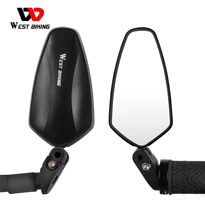 Accessoires West Biking 1 PC Veiligheidsfiets achteruitkijkspiegel Wijdhoek MTB Stuurspiegels 360 ° Verstelbare lenscycli -accessoires