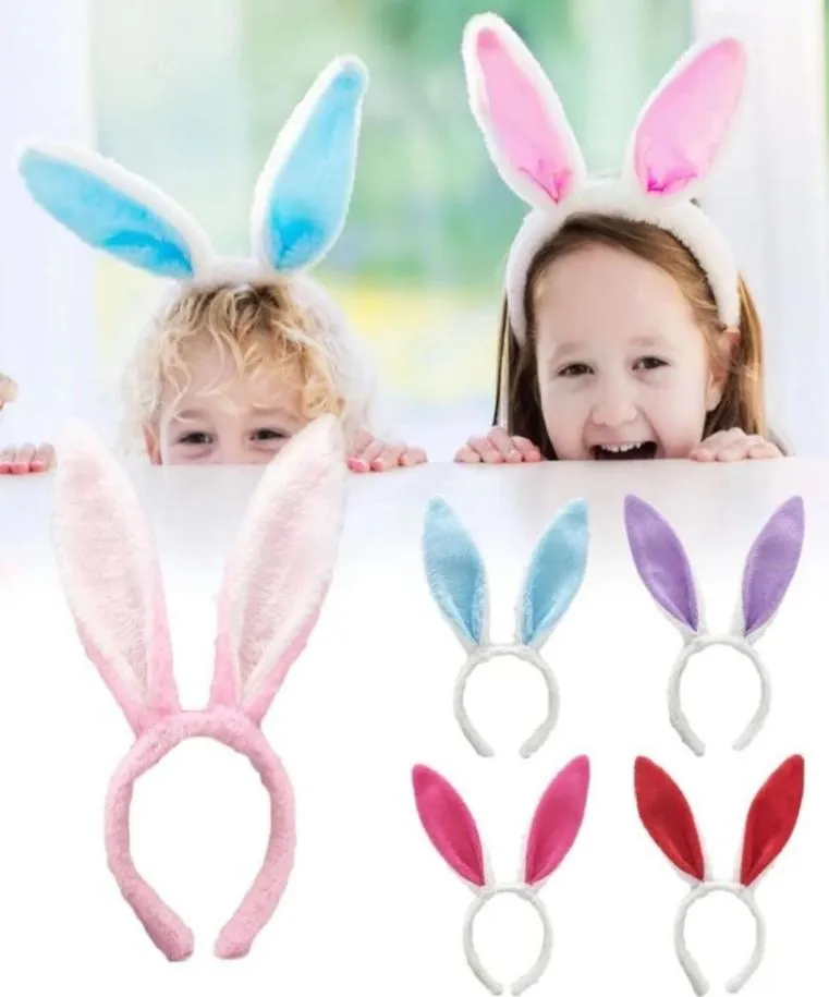 DHL Easter Party Festive Hairbands Adult Kids Cute Rabbit Ear Headband Prop Plush Dress Costume Bunny Ears Hairband Whole7396596