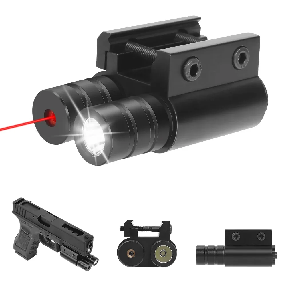 Lights Mini Laser Sight Lampe de poche combo pistolet tactique Light Red Dot Laser Sight LED Gun Gun Light Lampe de poche avec mode stroboscopique