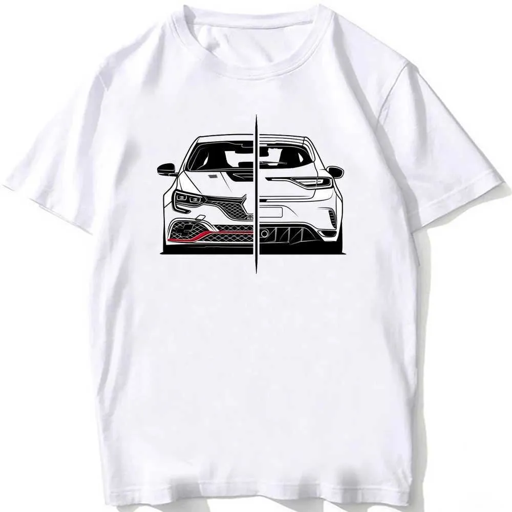 T-shirts masculins Classiques français Megane RS Trophy-R Sport T-shirt Men Short Slve Harajuku Car blanc décontracté garçon Ts Unisexe Hip Hop T-shirt T240425