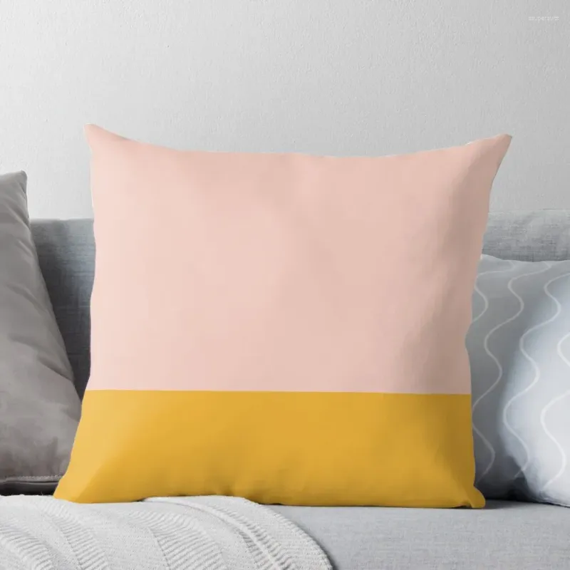 Kissen Rouge Pink und Senf gelb minimalistische Farbblockwurf Herbst Kissenbezug Deckung Luxus dekoratives Sofa S