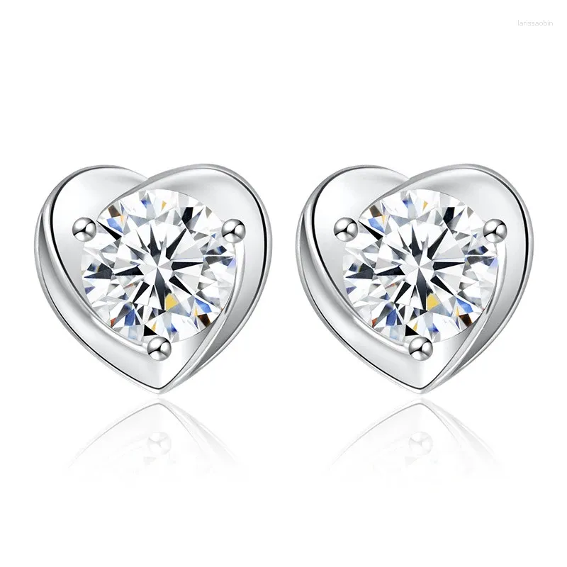 Boucles d'oreilles Boeycjr 925 argent 0,5ct f couleur Moisanite vvs coeur fine bijoux diamant oreille à oreilles pour les femmes cadeaux