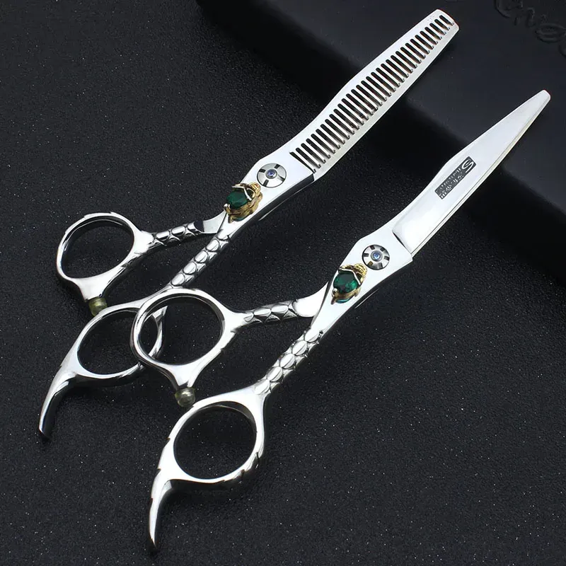 Shears Sharonds Professional Hair Salon Hairdressing Shissors Arc Shape Blade 6インチ切断薄化せん断セット美容師スペシャル