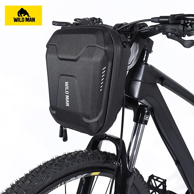 Accessoires Sac de guidon Wild Man E8 Bicycle 3l EVA Hard Shell Electric Scooter MTB Road Bike Sac à bandoulière