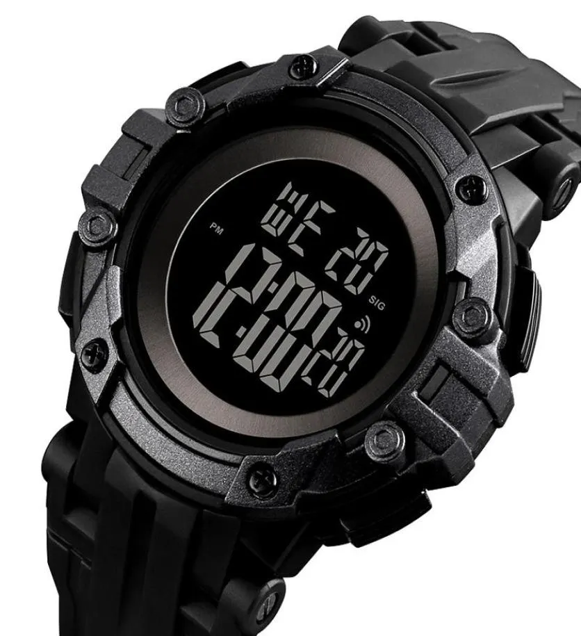 Black Men039s relógios digitais Luminous 50m à prova d'água esporte à prova de choques de choques de choques masculino relógio eletrônico RELOJ HOMBRE 1545 WRIS4896727