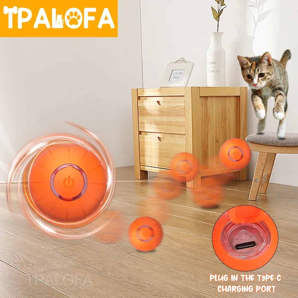 Contrôlez Pet Smart Cat Toy Electric Bounce Bounce Cat Ball Silicone Cat Interactive Toys Selfmoving Kitten Toys for Indoor Playing