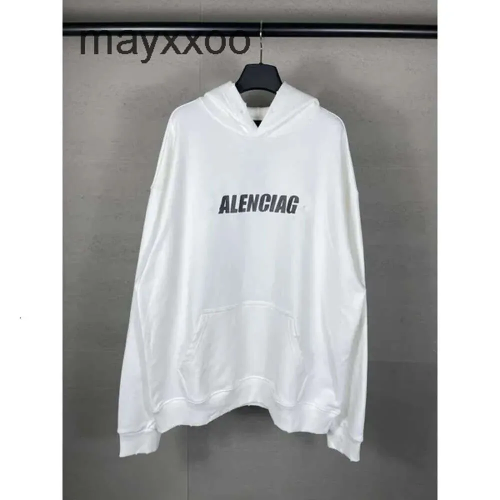 b versione alta maglione di stampa Paris Balenciigss Famiglia Adesiva Adesiva Lettera di carta con cappuccio Unisex OK6W SCUSA CASSO CHUAD CHUADI