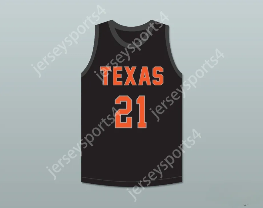 Custom Mens Youth / Kids Alex Caruso 21 Texas D1 Ambassadors Aau Black Basketball Jersey 2 Top cousé S-6XL