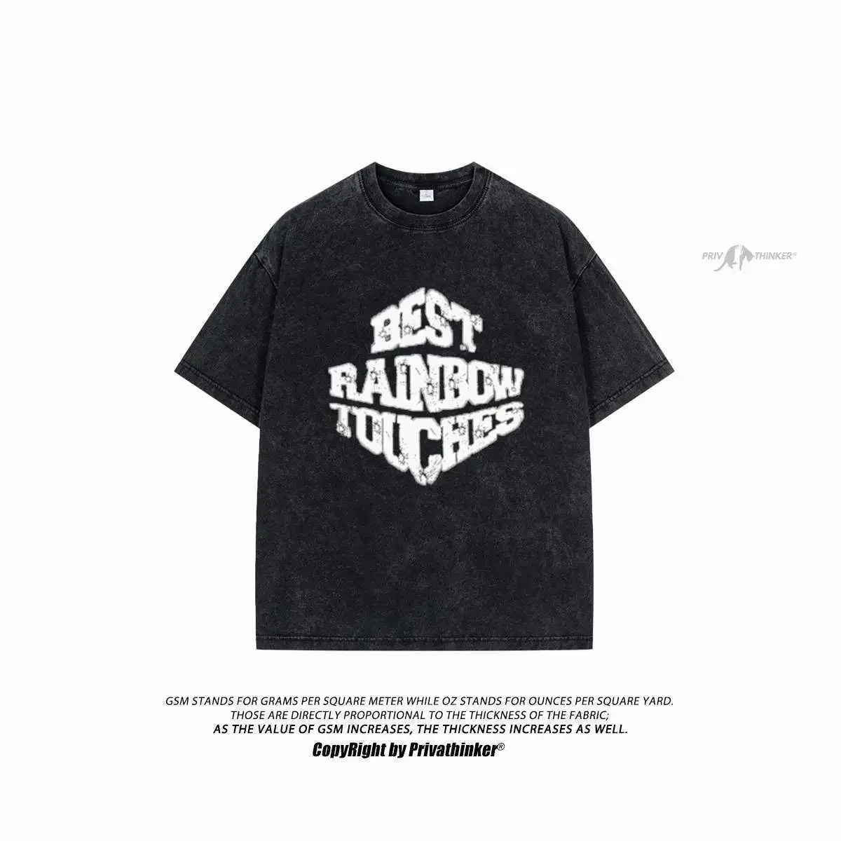 남자 티셔츠 Camiseta Feminina lavada gtica manga curta grfico com letra 3d 힙합 베로 H240425