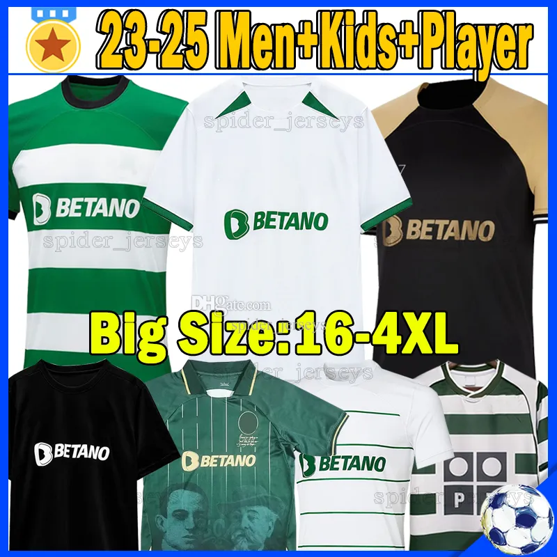 XXXL 4XL 2024 2025 Sporting CP Futbol Formaları 60. Yıldönümü Uzun Retro 2001 2003 2004 Futbol Gömlekleri Coates Pedro G. Matheus.R 23 24 Oyuncu Versiyon Erkek Çocuk Kitleri