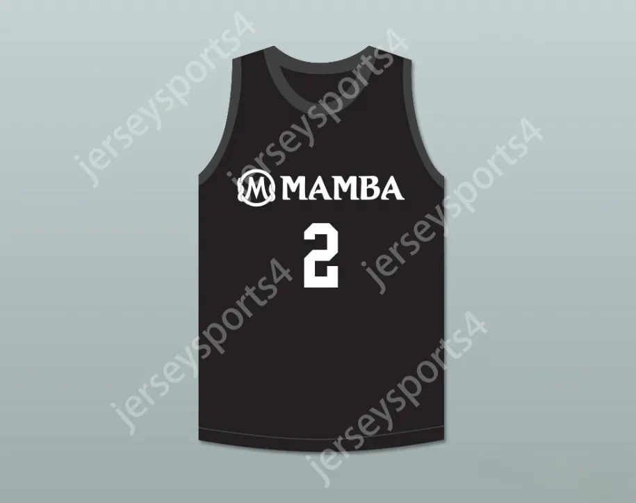 Aangepaste naamnummer Heren Jeugd/Kinderen Gianna Bryant 2 Mamba Ballers Black Basketball Jersey genaaid S-6XL