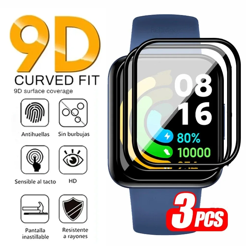 Apparaten 3 stcs Volledig schermbeschermer voor Xiaomi Redmi Watch 3 Active 2 Lite Film Samrtwatch Mi Poco Watch Lite 2019 Color Protective Film