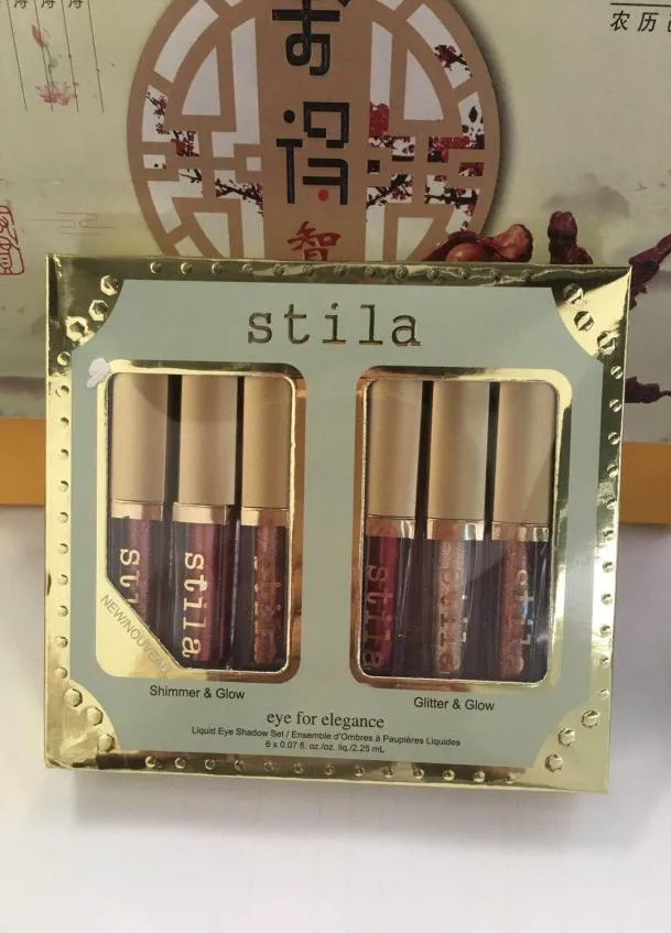 Stila oog voor elegantie 6 kleuren set glanzende bronzer gouden oogschaduw Stila vloeibare oogschaduw glinstering glitter Shining Makeup7343828