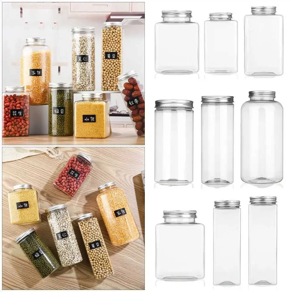 Bouteilles de rangement Jars Airlight Food Storage Conteneurs Transparent Kitchen Organization et bocaux Fournitures de scellement à sec H240425