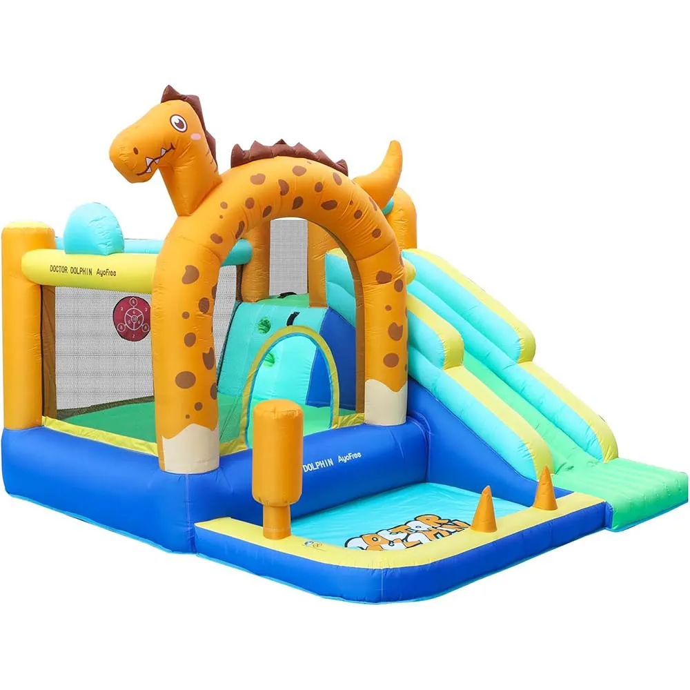 Dinozaur nadmuchiwany zamek Bounce House z slajdką do pit playhouse w pomieszczenia skoczka zabawka zabawka zabawa na zewnątrz skoczka dla dzieci imprezy rozrywka