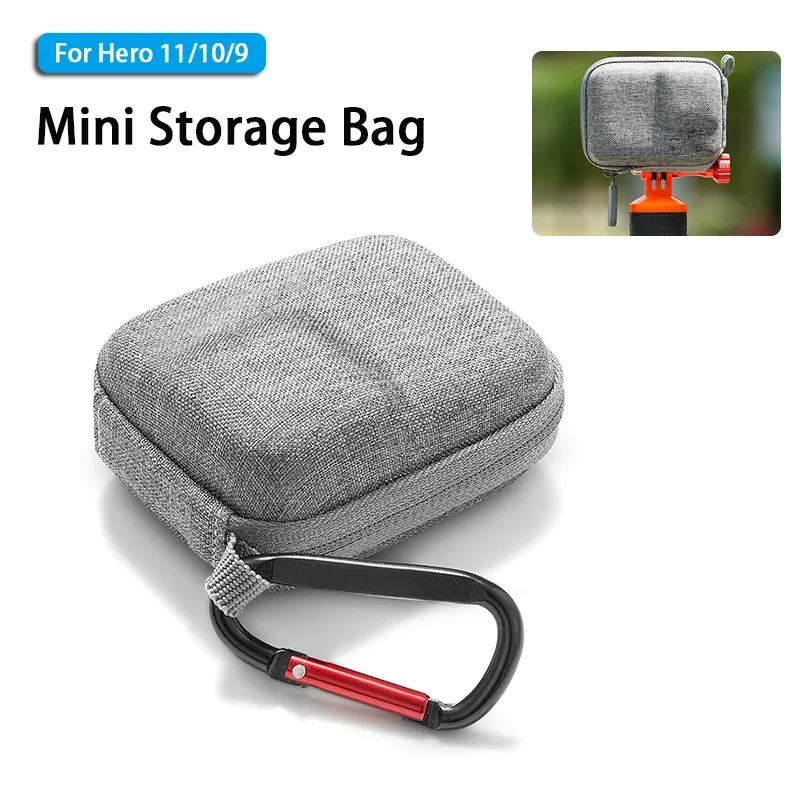 Kameror Mini Storage Bag Fall för GoPro Hero 11 10 9 8 7 Black Action Camera Portable Eva Waterproof Protective Case Go Pro Accessories