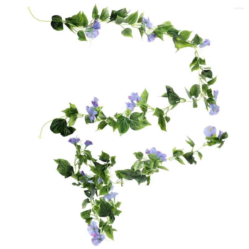 Dekorativa blommor 2 datorer Flower Garlands hängande konstgjorda Vine Morning Glory Faux Floral Home Fake Plastic Wedding Decoration