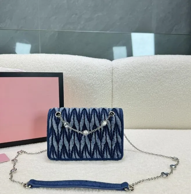 Женская Джинсовая Дизайнерская Сумка Классическая Дизайнер Miui Bag ...