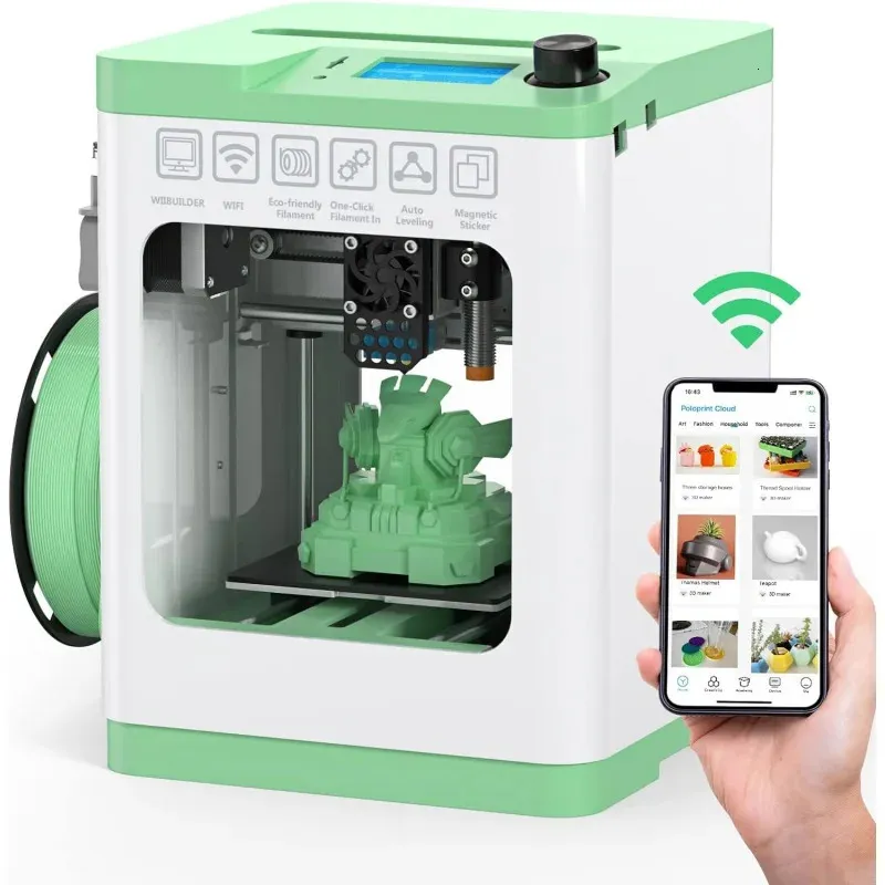 طابعات Tina2S 3D مع طباعة سحابة Wi-Fi تم تجميعها بالكامل وتسوية السيارات Mini 3D Printer للمبتدئين بدقة عالية PR 240420