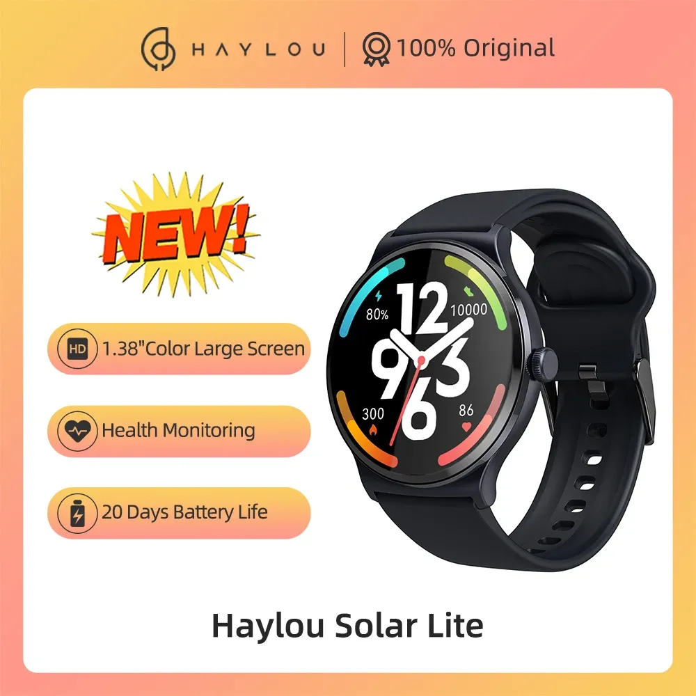 Regardez 100% d'original Haylou Solar Lite Smart Watch 100+ Modes d'entraînement Smartwatch Smart Sated Blood Oxygen Monitoring Sport Watch