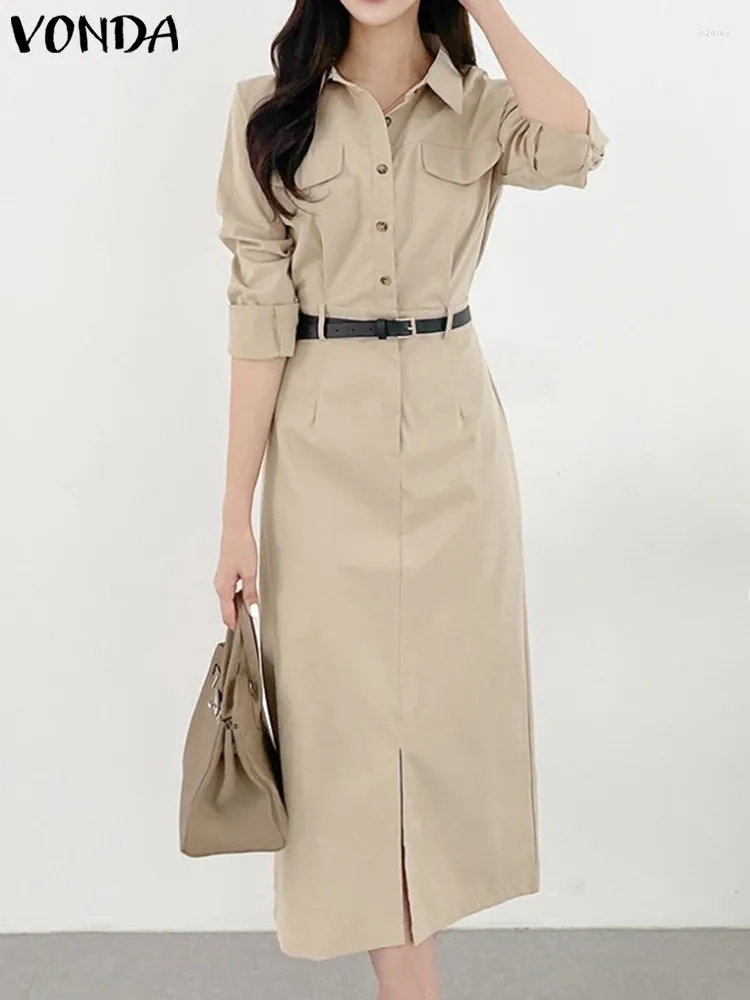 Womens Summer Casual Dress Polyester Midi A-Line Dress with Short Flutter  Sleeves and Button Closure from Dhgate Basic & Casual Dresses - price 33.12
