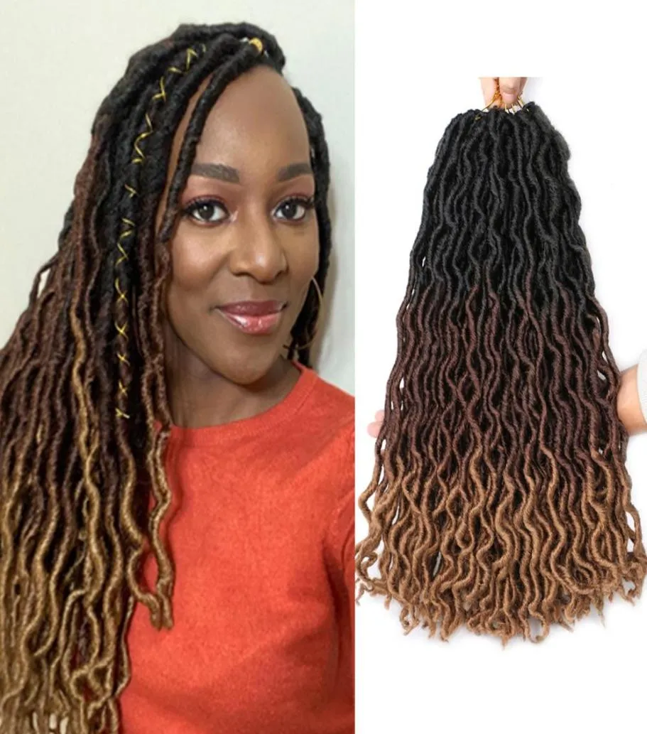 18 Zoll Gypsy Faux Locs Häkelhaardreadlocks Haarverlängerungen Ombre Göttin Locs Häkeln Flechthaarverlängerungen5261728