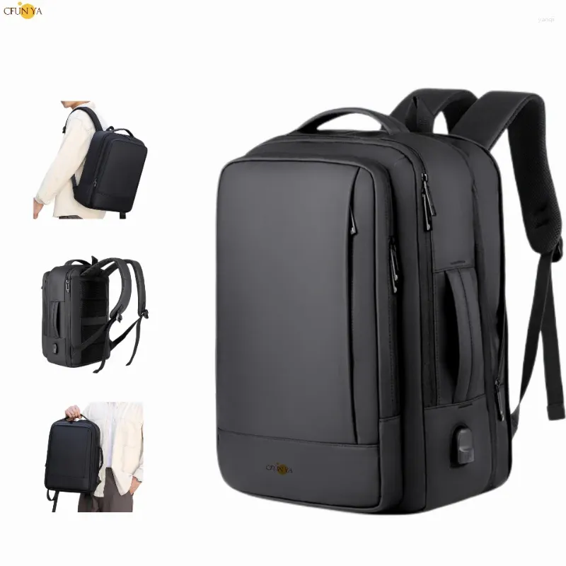 Rucksack Luxus USB -Männer -Umhängetasche wasserdichte Erweiterung 15.6 Computer Purpose College Student Schoolbag