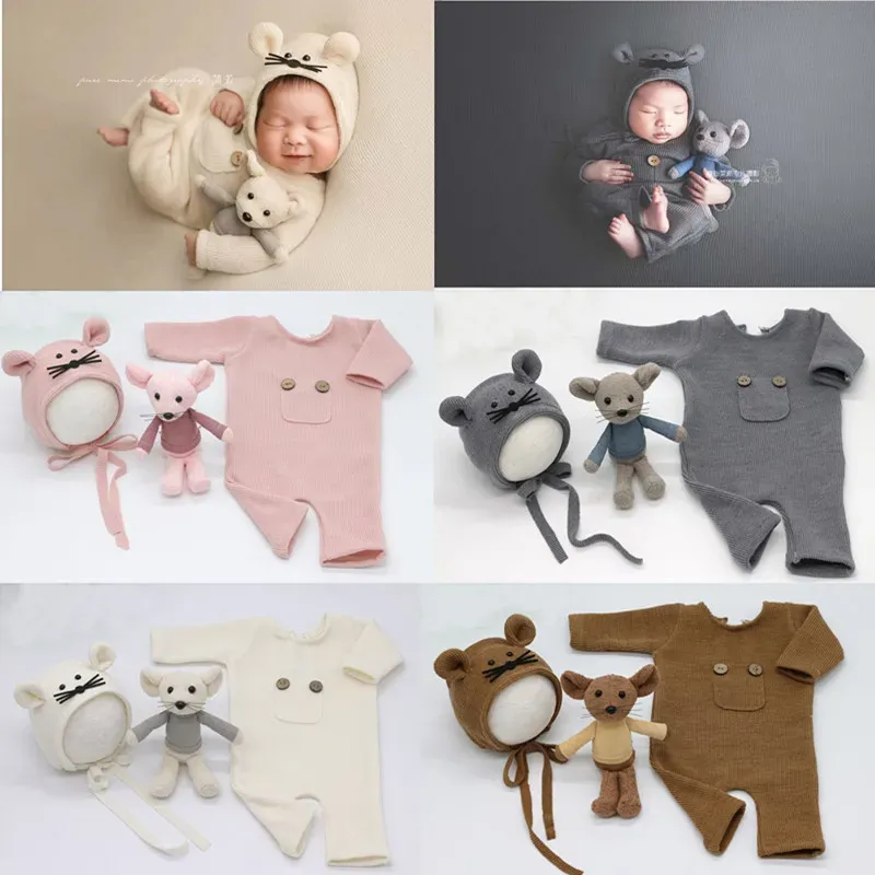 Photographie bébé nouveau-né photographie accessoires de souris poupée bébé fille fille roberie bodys tenue photographie bébé studio shooting accesstes vêtements