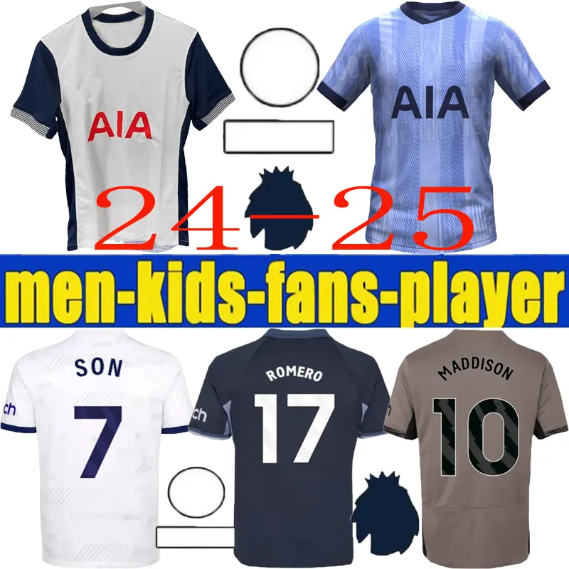 nuevos hombres niños 24 25 son camisetas de fútbol 2024 2025 Camisa de fútbol Tercera Lucas Lloris Romero Perisic Kulusevski Bentancur Richarlison Pedro Porro Purple Home Away