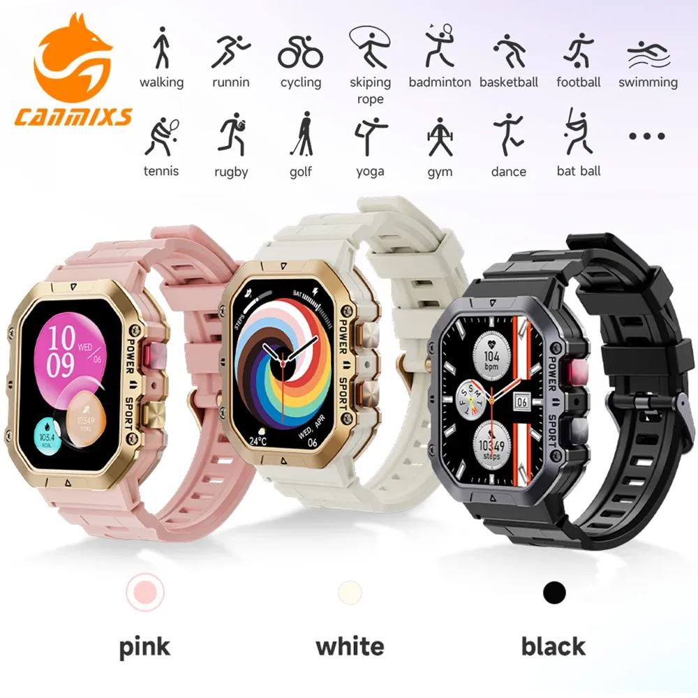 時計canmixsスマートウォッチ1.65インチAMOLED 1ATMウォータープルーフスマートウォッチAndroid iOS Answers/Make Smart Fitness Tracker Watch