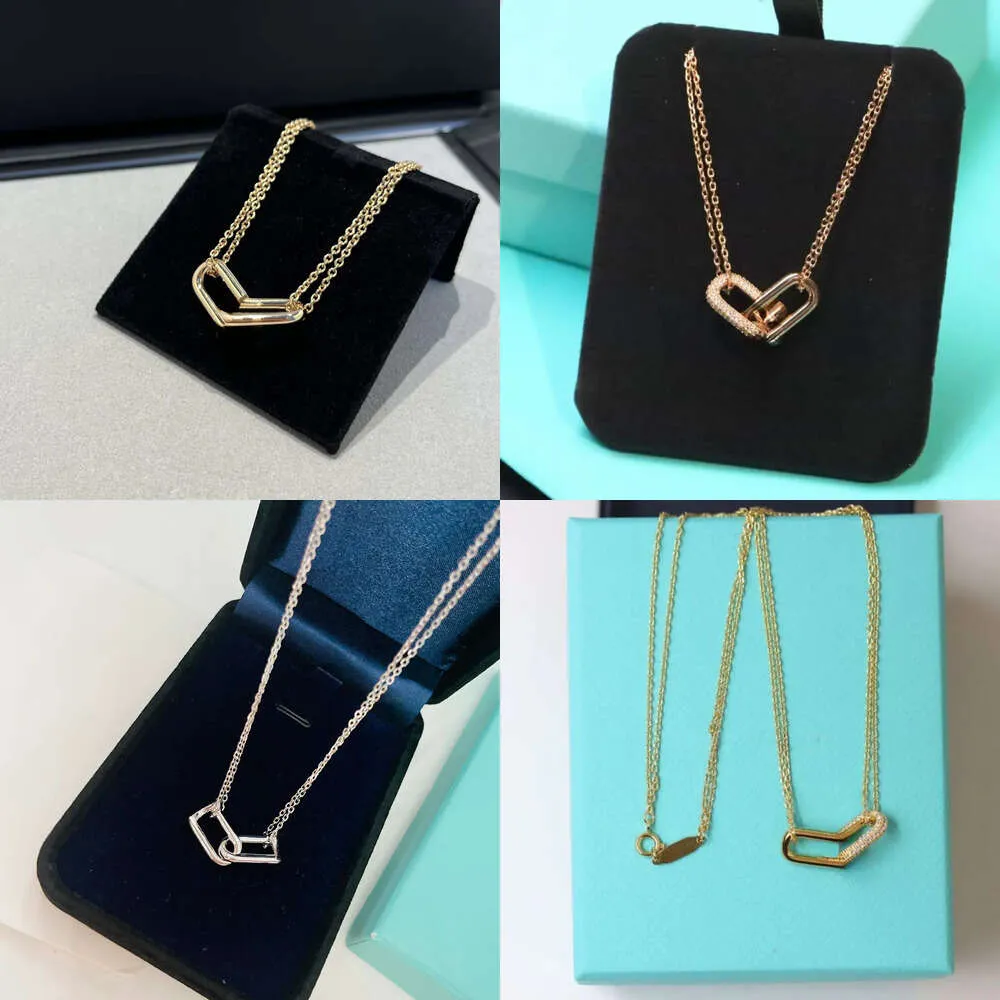 Top -Qualität Frauendesigner T Halskette Real Gold Gold Girl Valentinstag Liebesgeschenkschmuck mit Schachtel Originalqualität