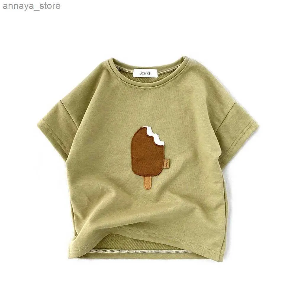 T-Shirts Kleinkind Kid Baby Jungen Mädchen Kleidung Sommer Baumwoll-T-Shirt Kurzarm Kind Top Cartoon Eisdruck Tee Kinder T-Shirtl2404