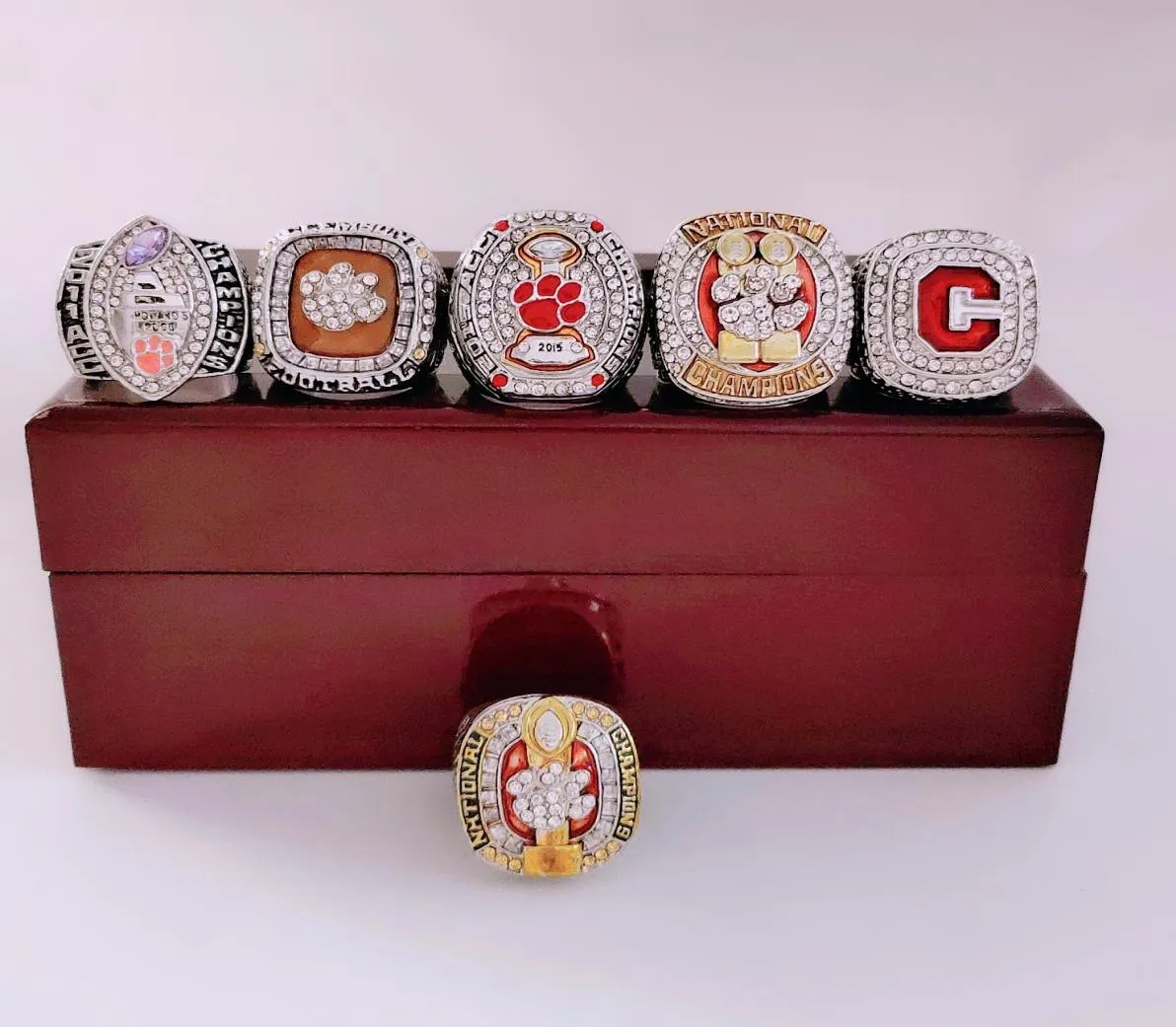 6pcsset Clemson 2011 2014 2015 2016 2018Tigers National Championship Ring Set Fan Men Promotion Gift Whole 2020 Drop 3455125