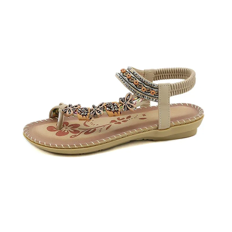 Casual schoenen zomer vrouwen 1,5 cm platform 3 cm lage hakken sandalen vrouwelijke vlinder buiten bling zacht lederen vrije tijd groot formaat bohemian