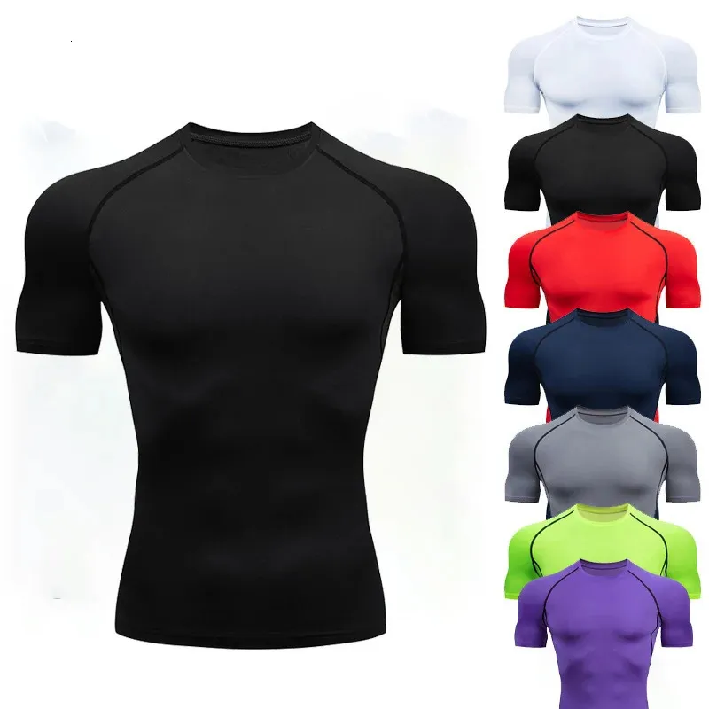 Anime Mens Compression Shirts Gym Fitness Fitness Muscle Dry Muscle Athletic Guard Summer Manga Print Sportswear Sports Base Shirt 240425