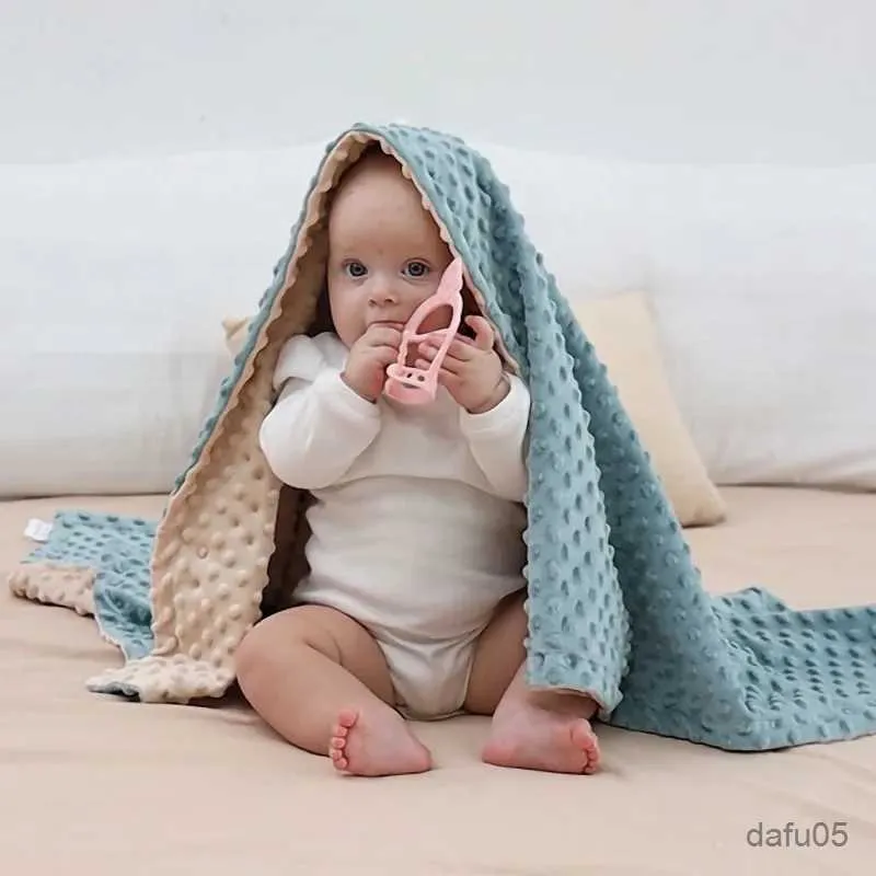 Filtar Svadlande baby filt varm fleece spädbarn quilt sängkläder swaddle wrap nyfödd mjuk barnvagn sömn täckning bekväm tvättbar tjock filt