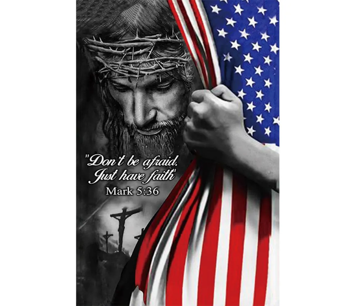 Don039t avoir peur juste avoir la foi American Jesus Christian Flags 3x5 double face 150x90cm suspendu le festival national 6516557