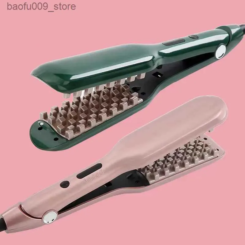 Curling Irons Hair Iron Iron Iron Ceramic Ceramic Spazzola 3D Accontata Crimper Culling Fart Fart Iron Styling Tool Q240425