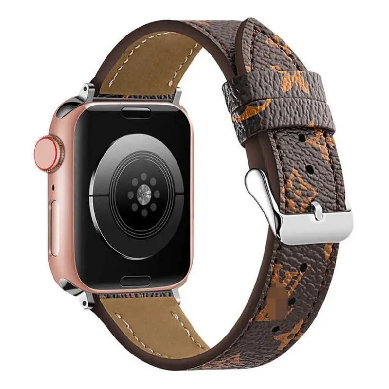 Luksusowe opaska Apple Watch 38 40 41 42 44 45 mm zegarki z kwiatami Paspak Paspak dla iWatch 8 7 6 5 4 SE Designerskie opaski LX00510 L02