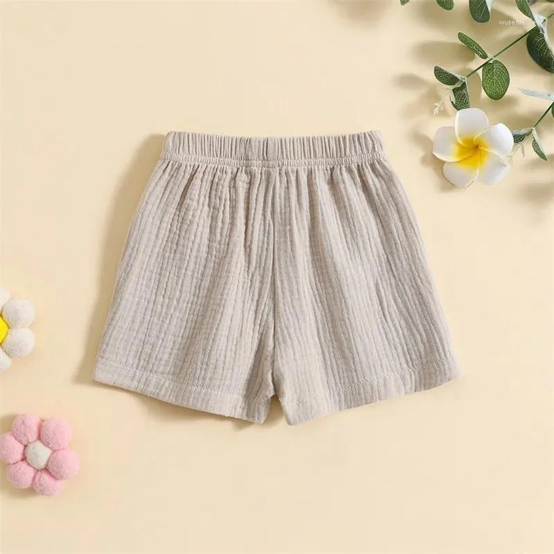 Shorts Toddler Baby Boy Girl Solid Color Elastic Waist Jogger Pants Born Infant Summer Casual Bottoms