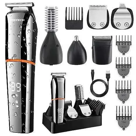 Rechargeable Razor Set 6-in-1 Rechargeable Hair Clipper Set: Electric Razor, Nose Trimmer ...