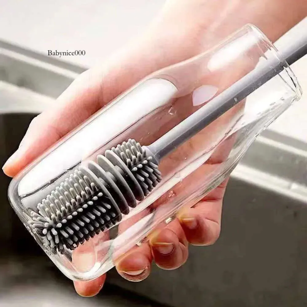 Silikonborste kopp skrubberglasrengörare Kök rengöringsverktyg Långt handtag Drick Vinglasflaskan Cup Cleaning Brush