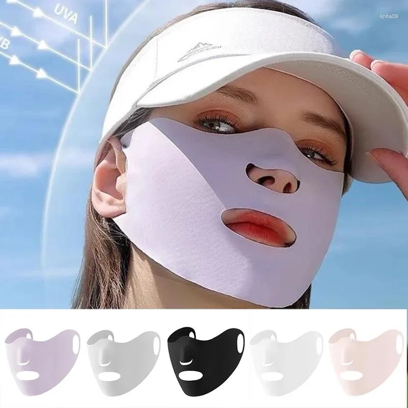 Sjaals zomerzon uv bescherming Ademend wasbaar wasbaar herbruikbare zijden gezicht sluier sjaal voor vrouwen anti-uv dekking zonnebrandcrème masker