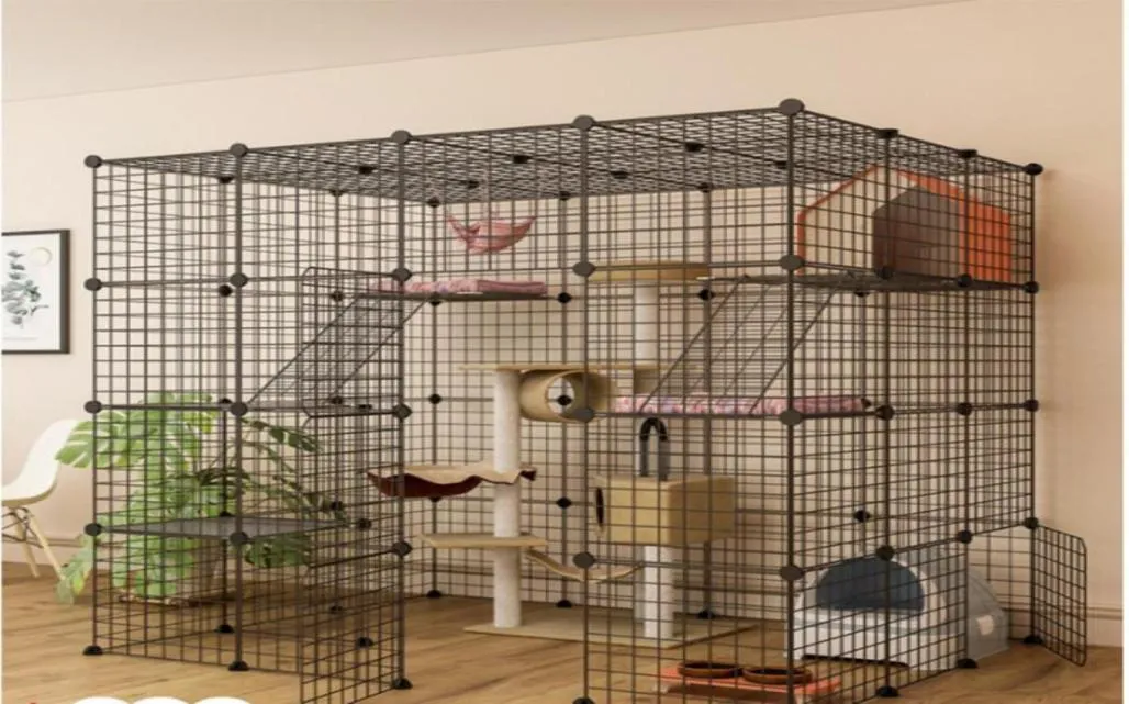 Luxury Super Gate Cat Cage Super large grande plate-forme Home Villa Space Space Indoor Cat Maison multicouche grande espace4831084